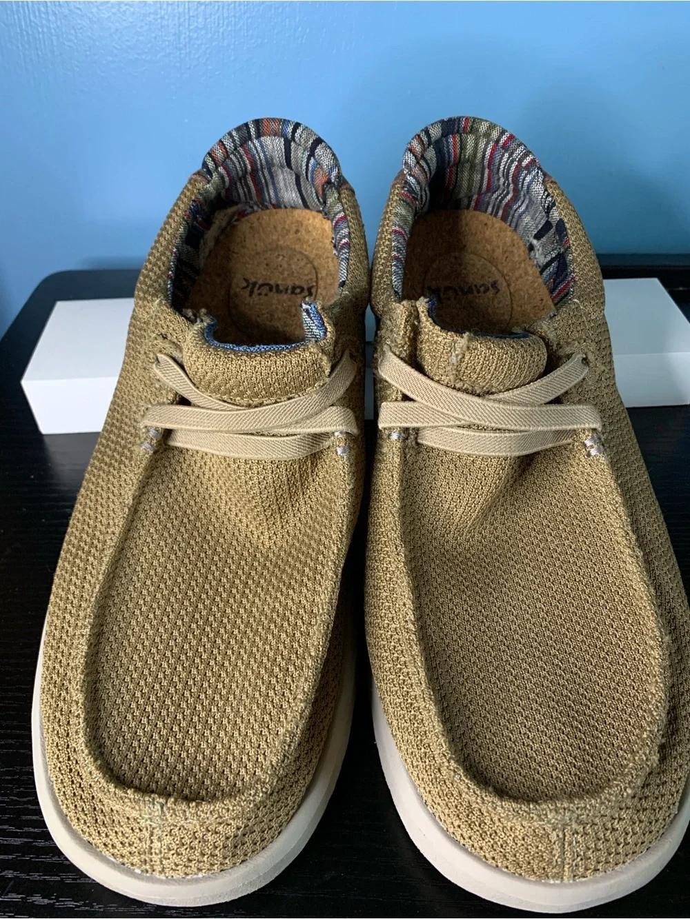 Sanuk Multicolor Patterned Knit Slip-On with Cork Insole